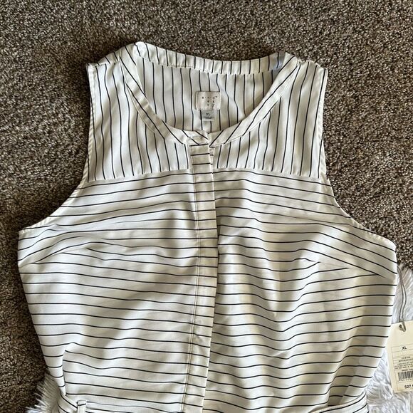 A new day Button Front Tank Dress Striped Belted New Womens Size XL - Picture 6 of 10